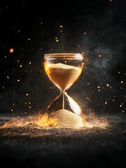 Poster - An artistic hourglass design embodying the essence of the four elements in a captivating visual display.