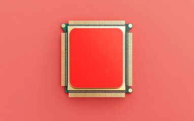 Abstract Computer Chip on Colorful Background