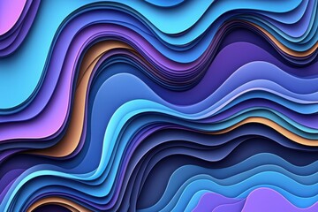 Poster - Colorful Abstract Background with Flowing Waves in Shades of Blue