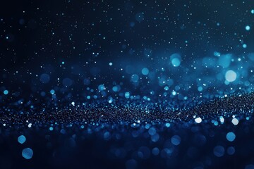 Wall Mural - Sparkling Blue Particles on Dark Background for Creative Projects