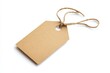 © sangkribo - Blank kraft tag tied with twine, isolated, white background, retail