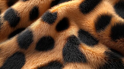 Sticker - Leopard print faux fur texture, close-up. Lifestyle fabric background