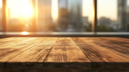 Aufkleber - Rustic wooden table with a blurred background, perfect for design and decor projects.