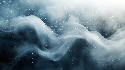 Wall Mural - Waves of light fabric against a white background. Flowing Gossamer Texture With Subtle Sparkle Background. Abstract white futuristic background.