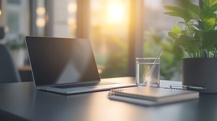 Leinwandbilder - A modern workspace showcasing a business professional in a contemporary setting.
