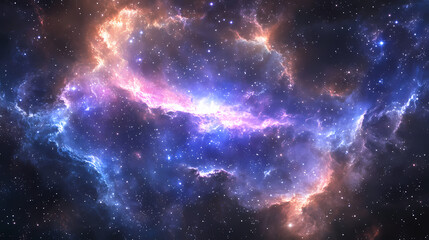 Canvas Print - galactic nebula and twinkling stars forming a celestial mosaic. galactic mosaic skies. illustration