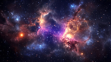 Canvas Print - galactic nebula and twinkling stars forming a celestial mosaic. galactic mosaic skies. illustration
