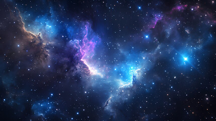 Canvas Print - galactic nebula and twinkling stars forming a celestial mosaic. galactic mosaic skies. illustration