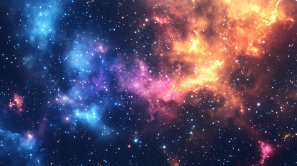 Wall Mural - Mosaic astral backdrop creation. Galactic Mosaic Skies. Illustration