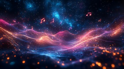 Poster - A captivating digital music background image ideal for creative projects and multimedia use.