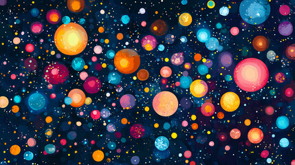 Wall Mural - galactic exploration of colorful planets in space digital artwork background cosmic environment deep
