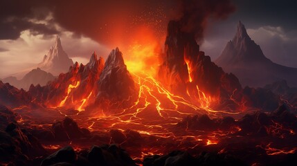 closeup of lava emerging from a mountain top.