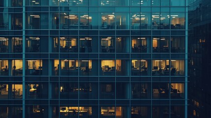 Wall Mural - a professional office building with large windows and a contemporary facade. stock photo