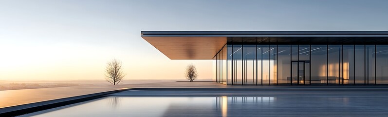 Aufkleber - High-tech research facility featuring a flat EPDM roof in a modern architectural design.