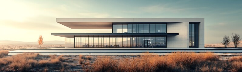Aufkleber - High-tech research facility featuring a flat EPDM roof in a modern architectural setting.
