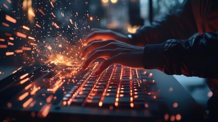 Fiery keyboard sparks nighttime coding