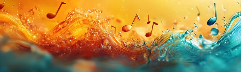 Fototapete - Vibrant abstract background featuring colorful sound waves and dynamic patterns.