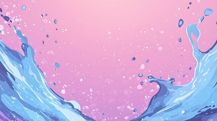 Poster - A captivating anime-style image of dramatic water impact with frozen droplets.