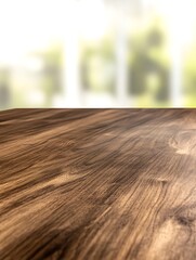 Aufkleber - A sharp-focused image of a dark walnut wood table showcasing elegant design and craftsmanship.