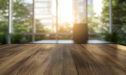 Poster - A classic wooden desk prominently displayed in the foreground of the image.