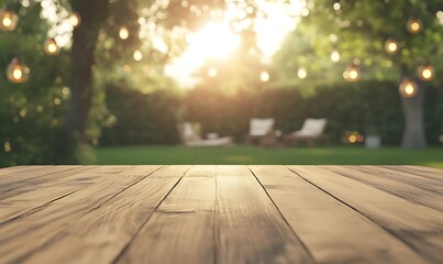 Poster - A close-up image of a bright wooden tabletop showcasing its visible grain texture.
