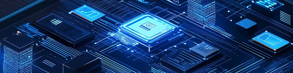 Abstract Digital Technology Circuit Board Design