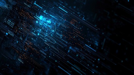 Abstract Digital Data Stream Futuristic Technology Background