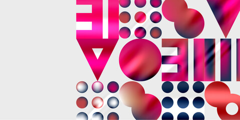 Wall Mural - Circles and triangles modern art. Vector Illustration For Wallpaper, Banner, Background, Card, Book Illustration, landing page