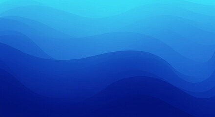 Wall Mural - smooth transitions of blue tones with a gentle wave element form a versatile and contemporary backdr