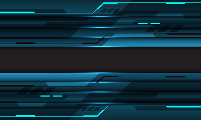 Wall Mural - abstract blue metallic technology futuristic cyber geometric design modern creative background vecto