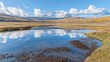 © affan - Autumnal Mountain Reflection, Calm Pond, Snow-capped Peak