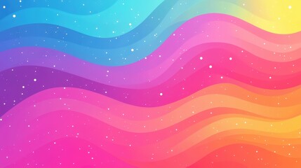 Wall Mural - Colorful Waves of Gradient with Soft Bubbles in Vibrant Patterns