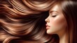 © Dentma Art - Stunning Profile of a Woman with Long, Flowing Brown Hair