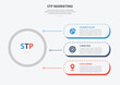 © teguhjatipras - STP marketing infographic outline style with 3 point template with big circle and round rectangle container stack line connection for slide presentation