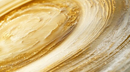 Fototapete - Abstract design featuring swirling golden textures and patterns in a circular motion on a golden surface. Generative AI