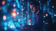 © Hope - Computer programmer using laptop, data processing connecting with internet global network, cloud computing and data center network server, cyber security, software development, data engineering