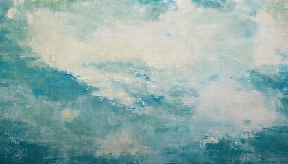 Fototapete - soft abstract blue and teal sky canvas painting with subtle texture, perfect for minimalist or tranquil decor