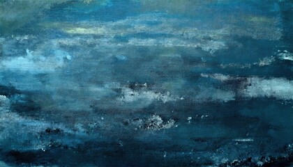 Poster - abstract blue texture with dark gradient clouds and soft atmospheric reflections on canvas