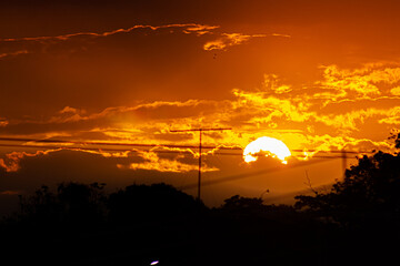 Wall Mural - sunset on the earth year 2032 asteroid
