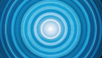 Leinwandbilder - concentric blue circular layers forming a hypnotic spiral leading to a bright white center, ideal for modern graphic designs