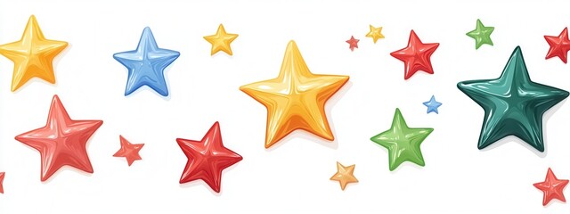 Wall Mural - colorful stars on a bright background for festive and fun celebrations