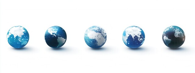 Wall Mural - World Globes Representing Global Connectivity and Interconnectedness in Digital Age