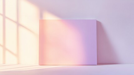 Leinwandbilder - Minimalist white canvas against a softly lit wall highlights subtle pencil marks in a serene indoor space
