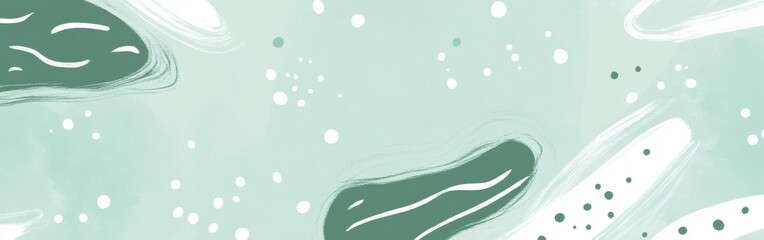 Aufkleber - Minimalist pastel mint design featuring flowing pencil strokes and soft washes for contemporary decor