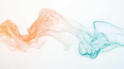 Aufkleber - Muted peach and teal pencil strokes create a calming abstract composition ideal for modern design aesthetics