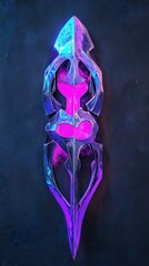 Poster - Iridescent futuristic abstract forms in chrome create a captivating visual display with vibrant colors and intricate designs