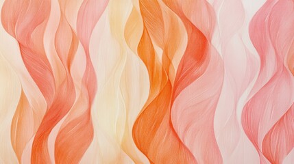 Leinwandbilder - Elegant amber wash with flowing pencil strokes creates a harmonious blend of colors in soft hues