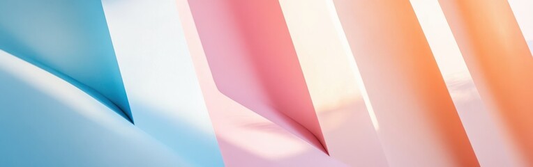 Aufkleber - Elegant pastel peach and blue transitions create a soothing visual rhythm in a minimalist setting