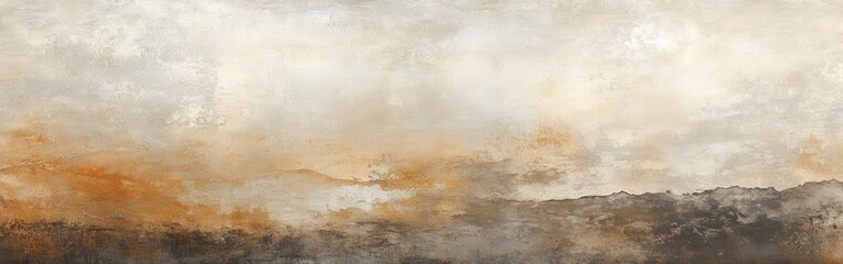 Aufkleber - Elegant pastel amber and gray uneven patches create a serene landscape view with soft tonal variations in an abstract style