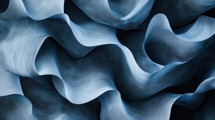 Aufkleber - Abstract pencil strokes creating a soft gradient of blue shades with gentle curves and ripples across the surface